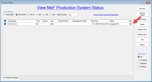 94x e-Filing - View Form